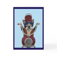 Boston Terrier motociclista en motocicleta