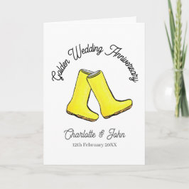 Tarjeta Bota de oro de 50 años Boda