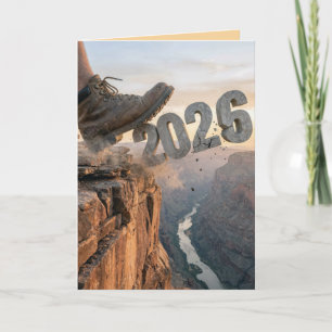 Tarjeta Bota de senderismo Año Nuevo 2027