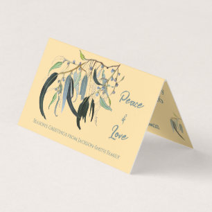 Tarjeta Botánica de Acuarela Paz Navidades de amor