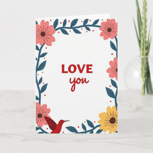 Tarjeta Botánica de Amor Romántico
