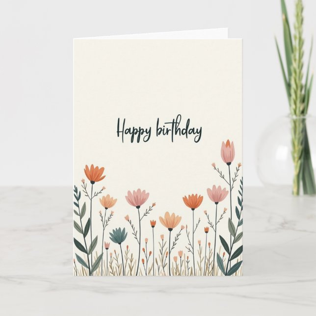 Tarjeta Botánica de Cumpleaños (Anverso)