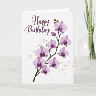 Tarjeta Botánica de Cumpleaños Elegante
