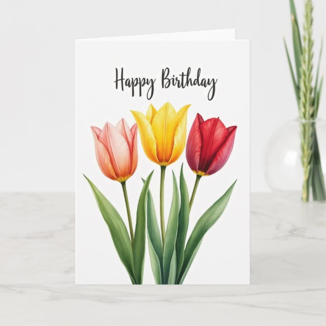 Tarjeta Botánica de Cumpleaños Luminosa (Anverso)