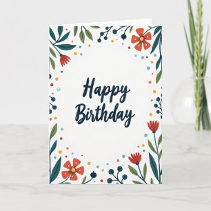 Tarjeta Botánica de Deseos de Cumpleaños