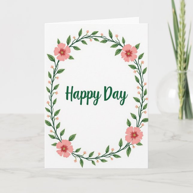 Tarjeta Botánica de Feliz Día (Anverso)
