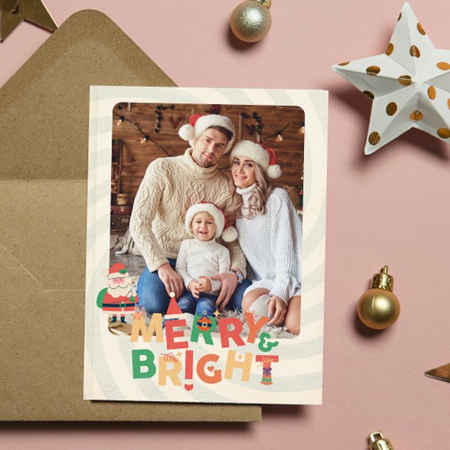 Tarjeta botánica de Navidades modernos retro color (Subido por el creador)