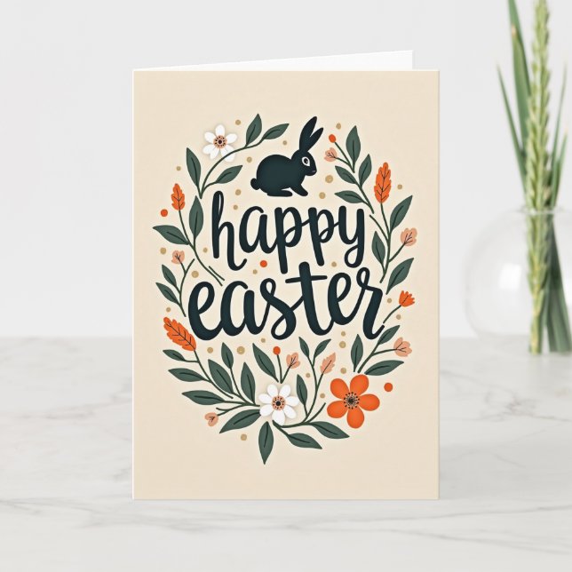 Tarjeta botánica de Pascua feliz (Anverso)