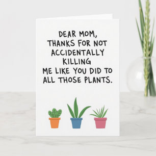 Tarjeta Botánica Divertida Gracias Mamá