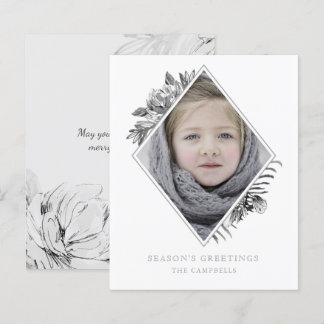 Tarjeta Botánica Elegante Fotográfica Gris Presupu