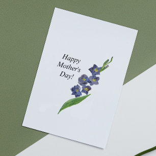 Tarjeta Botánica floral saludo día de la madre Lily