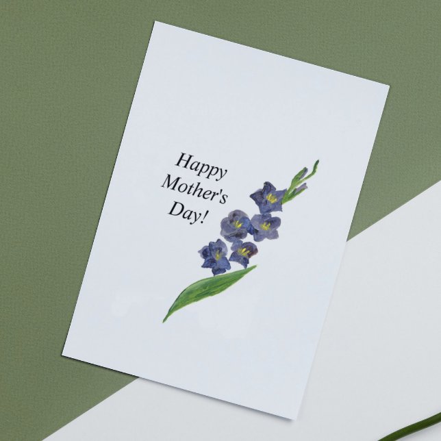 Tarjeta Botánica floral saludo día de la madre Lily (Subido por el creador)