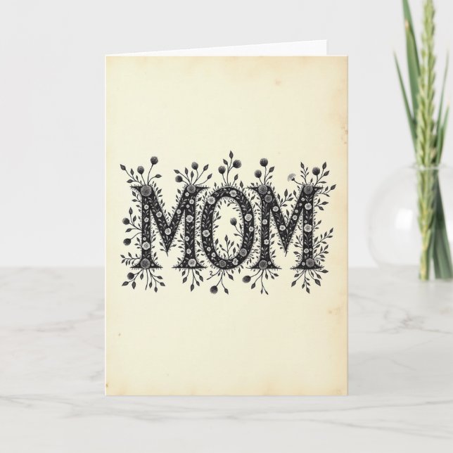Tarjeta Botánica Mamá Floral (Anverso)