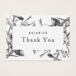 Tarjeta Botánica Moderna Floral Gris Blanco