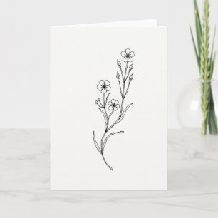 Tarjeta Botánica Negro Blanco