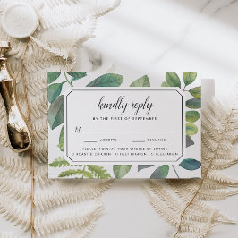 Tarjeta Botanica RSVP Con Elección De Comidas