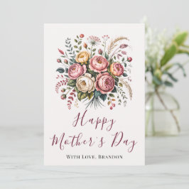 Tarjeta Botanical Floral Happy Mothers Day Card