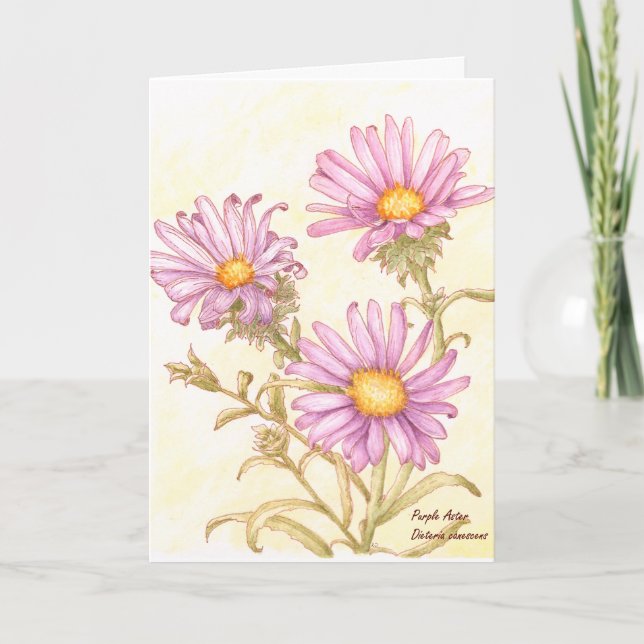 Tarjeta Botanical wildflower watercolor, blank inside (Anverso)