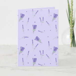 Tarjeta Botánico floral de flor silvestre púrpura lavanda