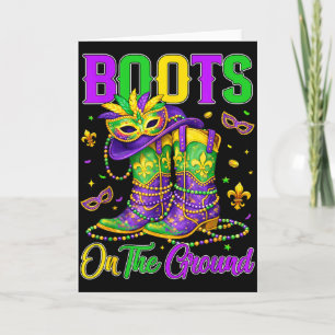 Tarjeta Botas de Mardi Gras en el suelo Vaquera Occidental