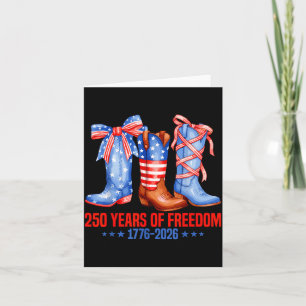 Tarjeta Botas de vaquera 250 años de libertad de América