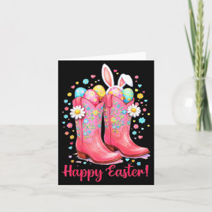 Tarjeta Botas de vaquera de granja de conejos del día feli