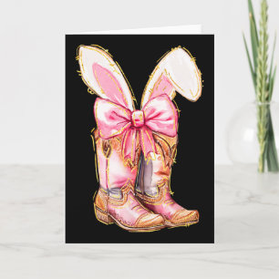 Tarjeta Botas de vaquero conejo de Pascua Howdy Coquette