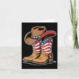 Tarjeta Botas de vaquero de bandera patriótica occidental 