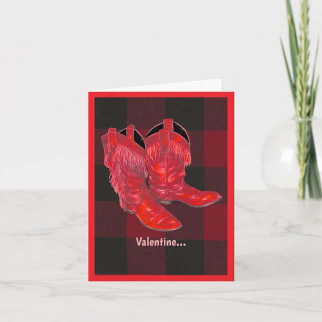 Tarjeta Botas de vaquero de San Valentín (Anverso)
