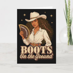 Tarjeta Botas en el suelo Juneteenth vaquera donde están
