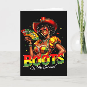 Tarjeta Botas en el suelo mujer afro negra africana negra