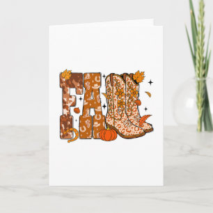 Tarjeta Botas occidentales de otoño vaquera Halloween Día