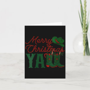 Tarjeta Botas vaqueras de Navidad para mujeres occidentale