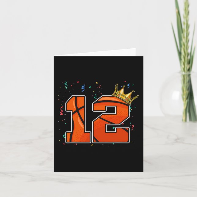 Tarjeta Bote de Baloncesto de cumpleaños número grande 12  (Anverso)