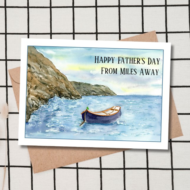 Tarjeta Bote en el Océano Mediterráneo Feliz Día del Padre (Subido por el creador)