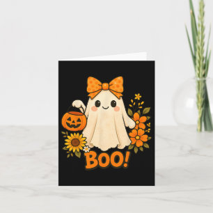 Tarjeta Bote floral retro fantasma calabaza barba hallowee