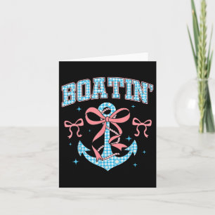 Tarjeta Bote Nautical Anchor Coquette Bow Hello Summer