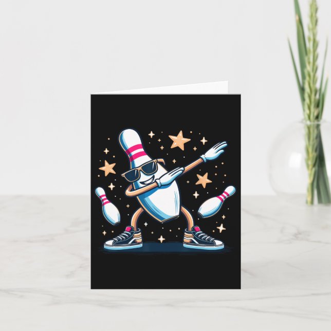 Tarjeta Bote Pin Dabbing Sungles Bowler Jugador Niños (Anverso)