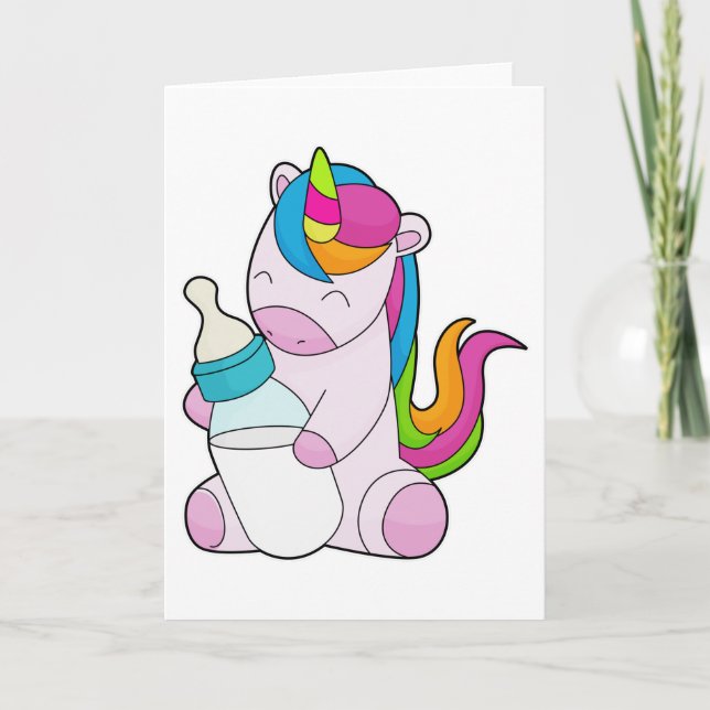 Tarjeta Botella de leche de unicornio (Anverso)