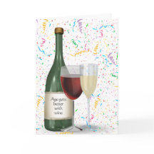 Botella de vino de Confetti fiesta por cumpleaños