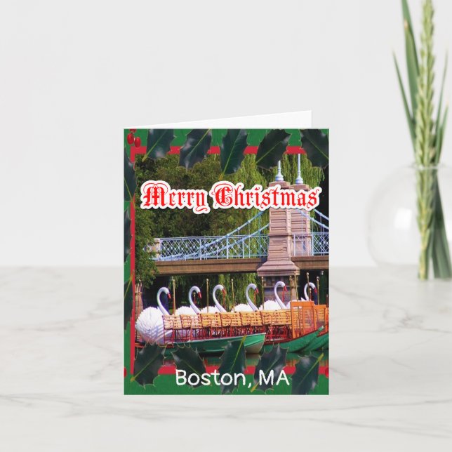 Tarjeta Botes de cisne de Boston - Feliz Navidad (Anverso)