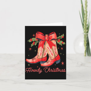 Tarjeta Botín de vaquera de Navidad con lazo coqueto Weste