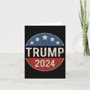Tarjeta Botón De Campaña Retro 2024 Sobre El Presidente Tr