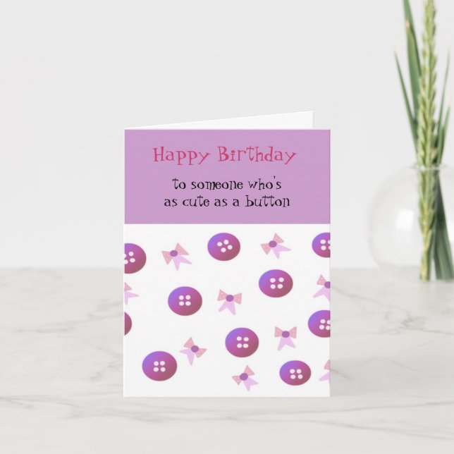 Tarjeta Botones y lazos de cumpleaños (Anverso)