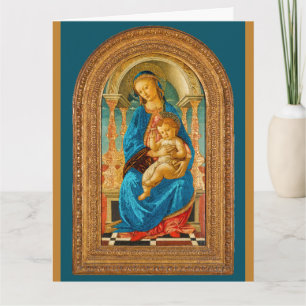 Tarjeta Botticelli (1445-1510) Madonna & Child Enthroned