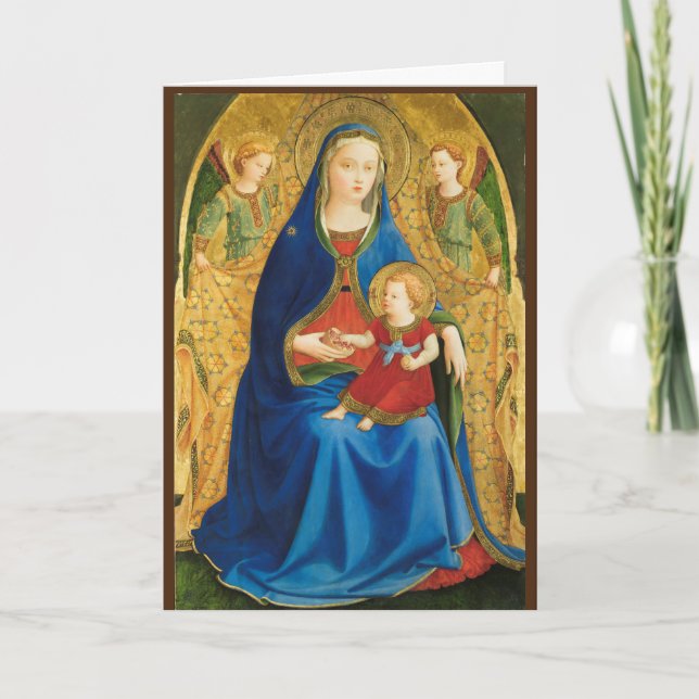Tarjeta Botticelli Madonna de la Natividad Pomegranada (Anverso)