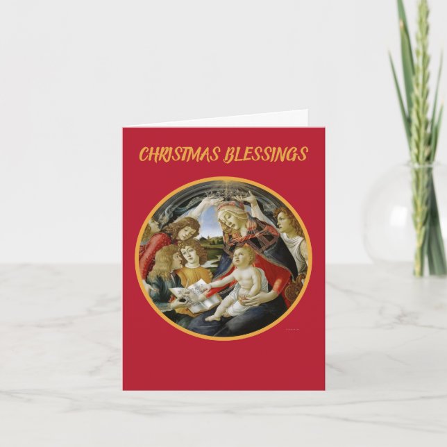 Tarjeta Botticelli Madonna y Jesus Magnificat (Anverso)