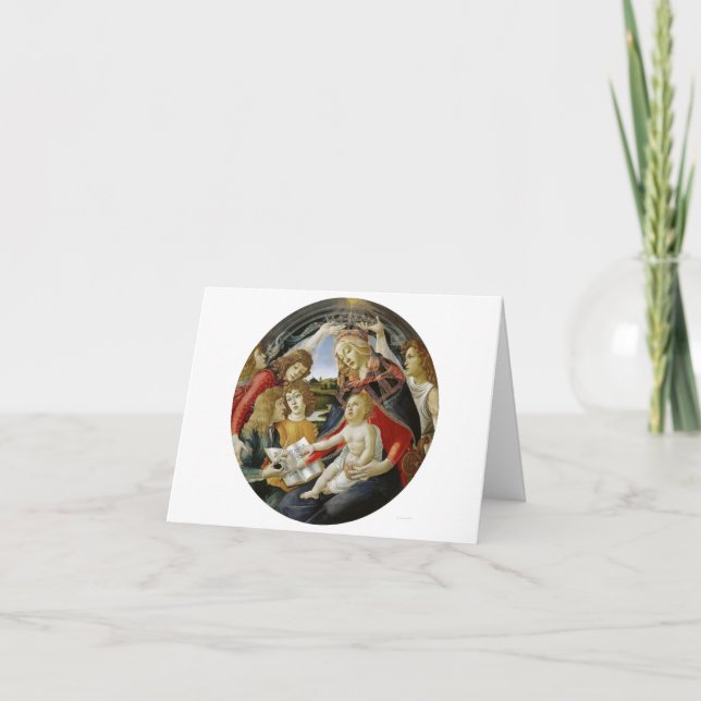 Tarjeta Botticelli Madonna y Jesus Magnificat (Anverso)