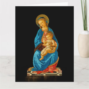 Tarjeta Botticelli Madonna y Niño entronizados