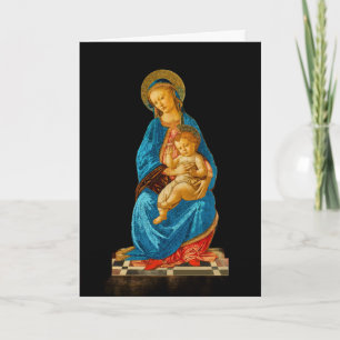 Tarjeta Botticelli Madonna y Niño entronizados